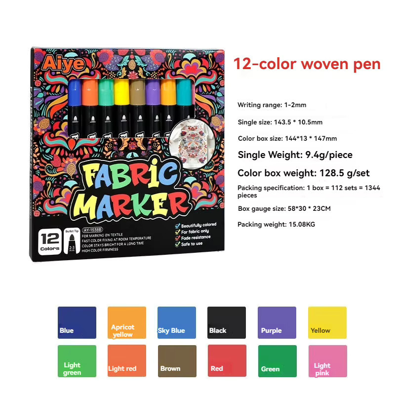 Hopk Stoffmarker-Stifte-Set mit 24 Farben, permanente Textilmarker mit Feinspitzen für Kinder, T-Shirts und Schuhe, Mehrfarbig - Bild 5