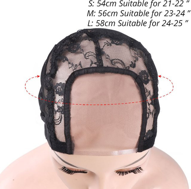 Yajukai Perückenkappen mit Spitzennetz, Schwarz, Unisex, 1 Stück - Bild 1
