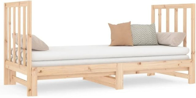 vidaXL Tagesbett aus Massivholz Kiefer ausziehbar B/T/H: 190 x 90 cm - Bild 1