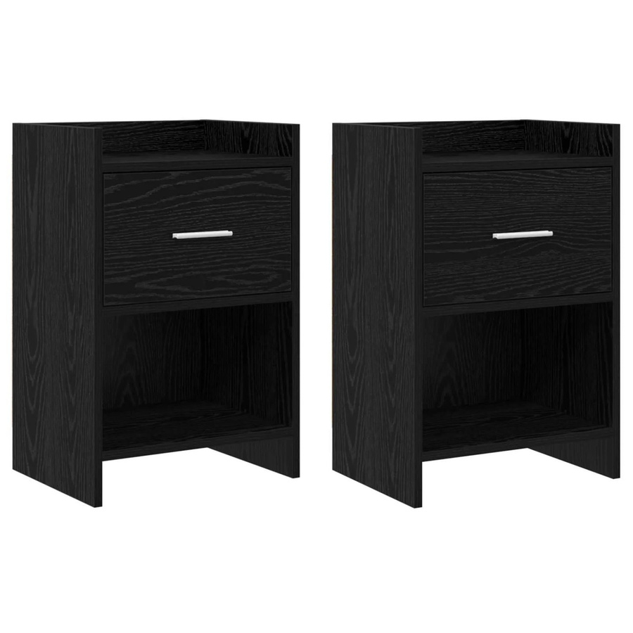 vidaXL Nachttische 2er-Set in Schwarzer Eiche, modernes Design für dein Schlafzimmer, B/T/H: 40 x 30 x 60 cm - Bild 2