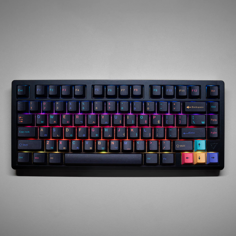 Underground World PBT-Tastenkappen im Cherry-Profil für MX-Schalter, Schwarz, großes Set mit mehrsprachigen Layouts (Deutsch, Koreanisch, Russisch, Spanisch, Arabisch, Französisch) - Bild 3