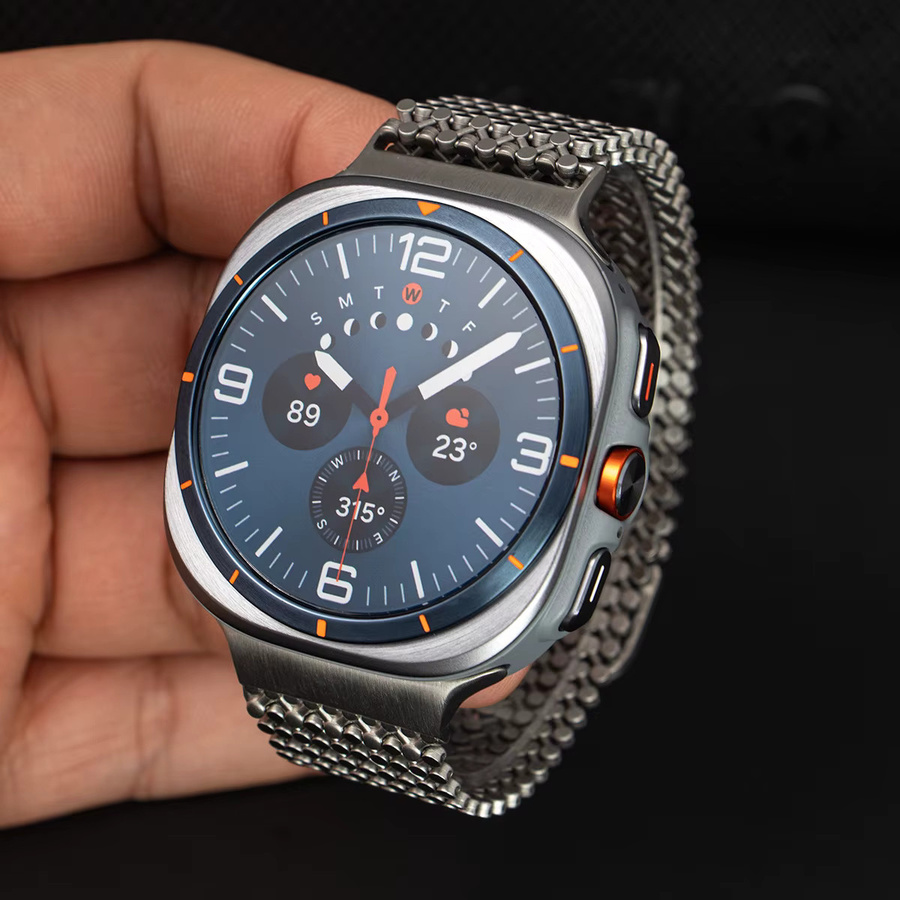 Geekthink Uhrenarmband Edelstahl, Silber, Samsung Galaxy Watch Ultra 47mm - Bild 4