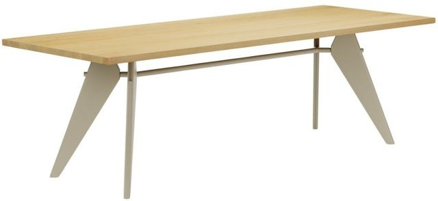 Vitra Em Table in Braun mit rechteckiger Form und Untergestell im industriellen Design - Bild 1