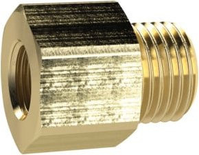 Riegler Reduziernippel lang aus Messing in Gold, G 1/4 a. auf G 1/8 i., SW 17 - Bild 1