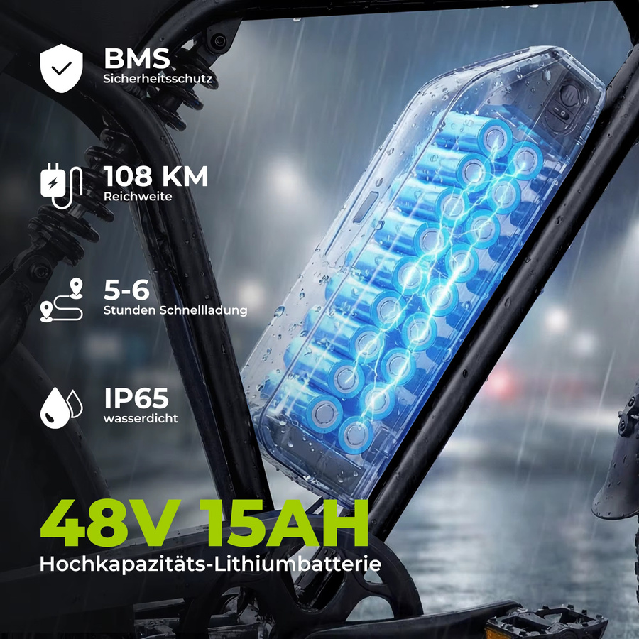 Sinaopus E6 20 Zoll Fatbike E-Bike, Elektrofahrrad für Erwachsene - Bild 2
