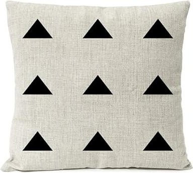 JMG Clothing Kissenhülle aus Leinen mit geometrischem Design in Schwarz und Beige, B/T/H: 45 x 45 x 45 cm - Bild 1