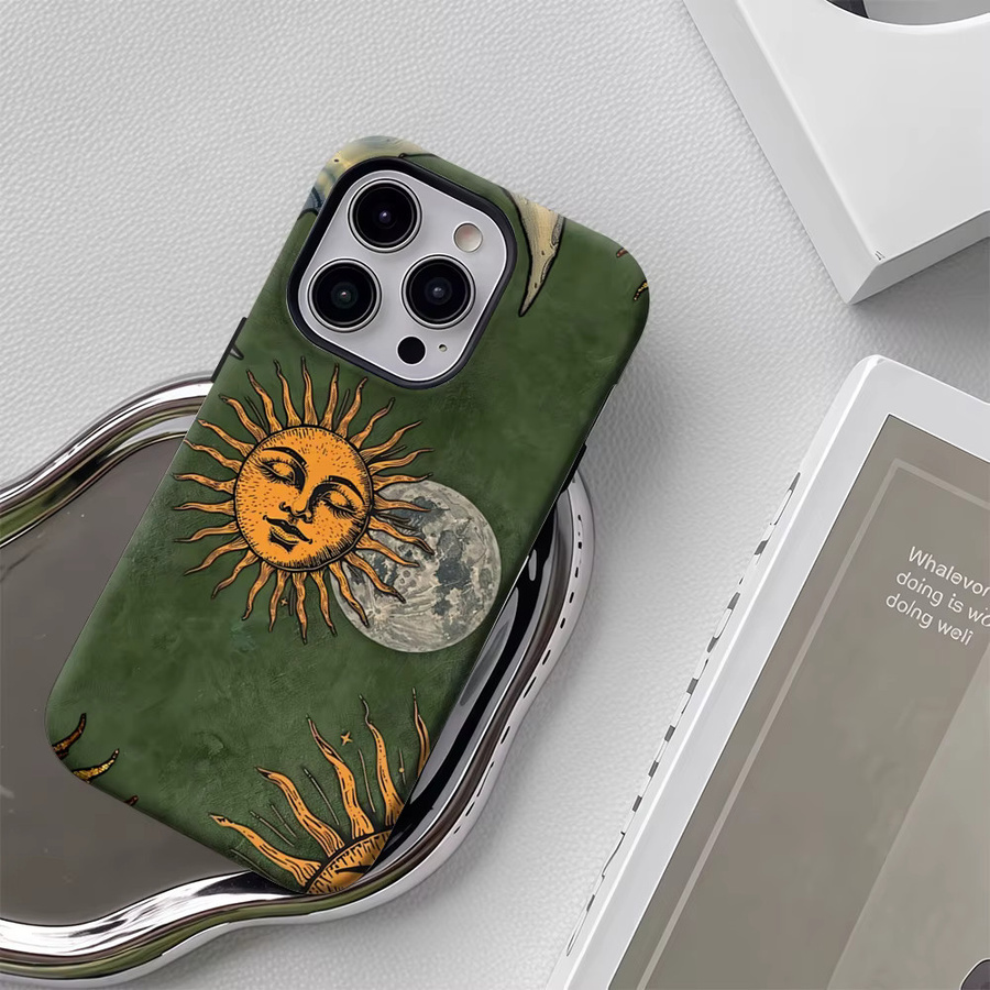 Potdemiel Handyhülle Celestial Whispers für iPhone 17 16 15 14 13 Pro Max Plus, robuste Einzel- und Doppelschicht-Schutzhülle, Farbe: Grün - Bild 5