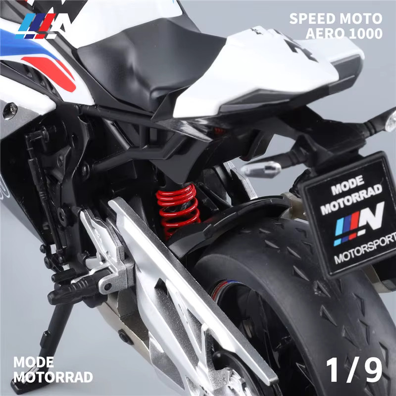 MAKEDA Sportmotorrad M1000RR S1000RR, Rennmotorrad-Modell, 1:9, mit Sound, Licht und Sprühfunktion - Bild 6