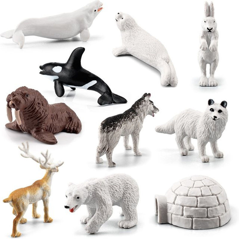 10-teiliges Tierfiguren-Set Arktischer Ozean aus Kunststoff in Mehrfarbig für deine Dekoration - Bild 1