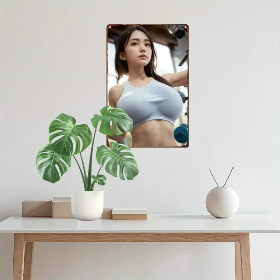 HELLOYOUNG Retro-Wandschild aus Aluminium mit Anime-Mädchen Motiv in Blau, B/H: 20,3 x 30,5 cm - Bild 2