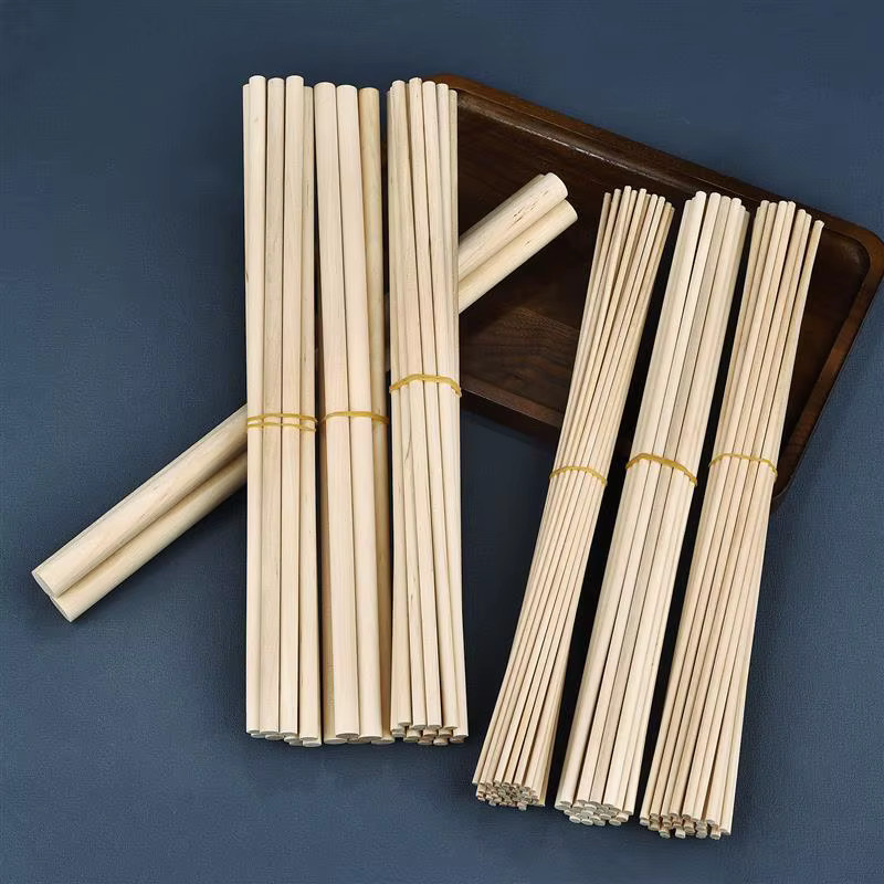 Runde Holzstäbchen in Beige für DIY-Holzhandwerk und Modellbau, Durchmesser: 3-14 mm - Bild 3