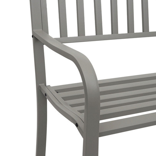 MVG Gartenbank MVG-F43 aus pulverbeschichtetem Stahl, 2-Sitzer mit Armlehnen, grau, B/H/T: 128 x 87 x 58 cm - Bild 2