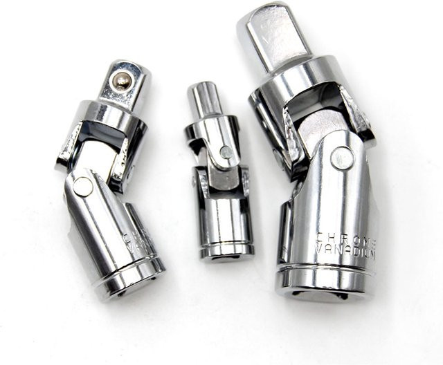 Mr Drill Universalgelenk Steckschlüssel-Zubehör-Set aus Chrom-Vanadium-Stahl in Silber - Bild 1