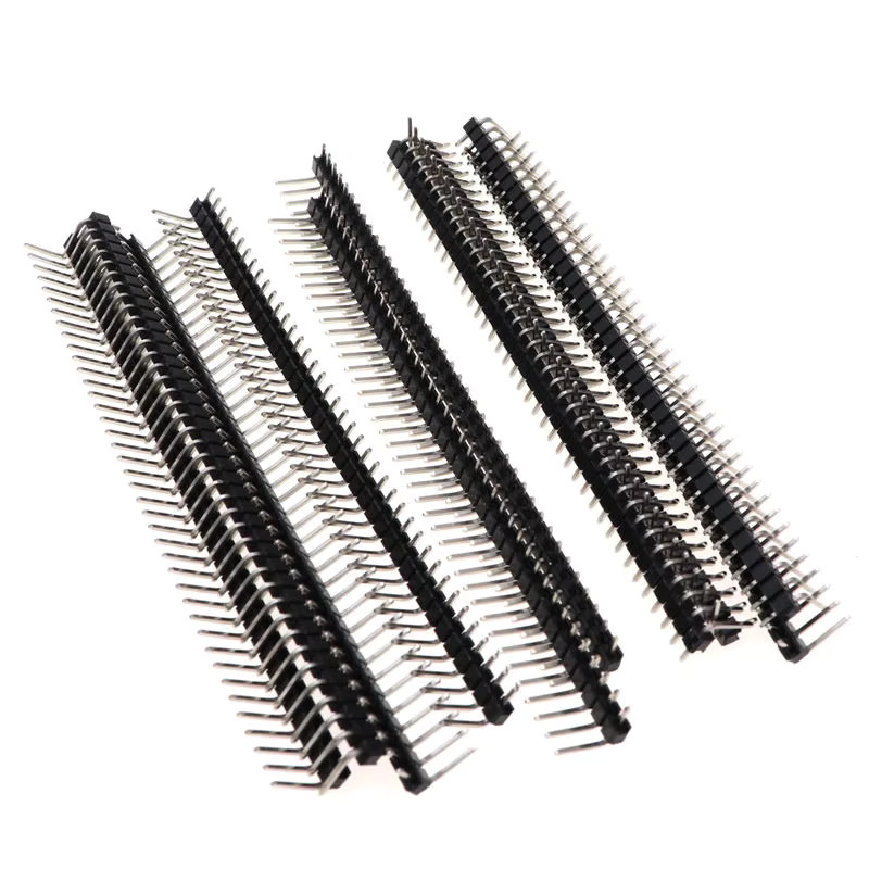 10er Set 40 Pin Header 2,54mm 90 Grad Rechtwinklig Einreihig Männlich R/A PCB Board Stecker in Schwarz - Bild 2
