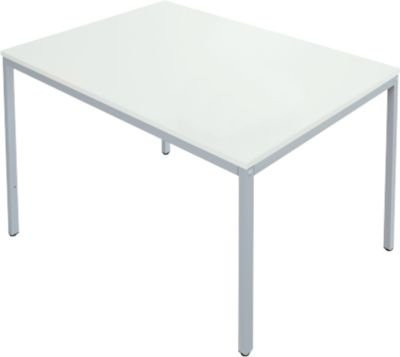 Schäfer Shop Pure Stahlrohrtisch in Rechteckform mit Quadratrohrfuß, Farbe: lichtgrau/weißaluminium, B: 120 cm, T: 80 cm, H: 72 cm - Bild 1