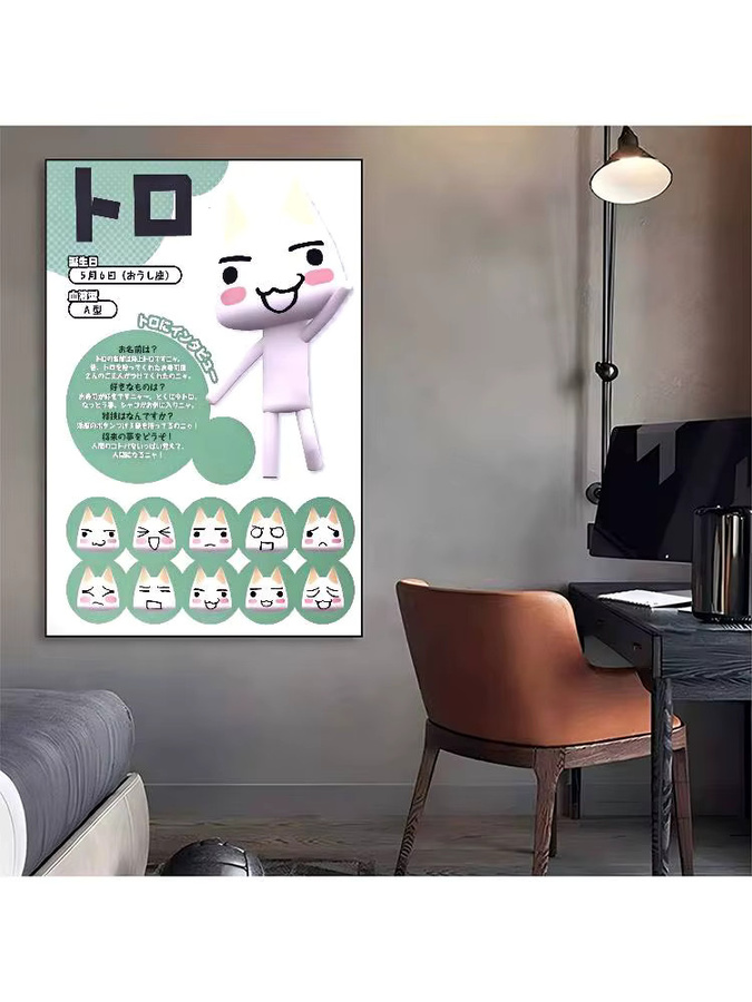Selbstklebendes Vintage-Poster Rastar Anime I-Inoues Cartoon Toro Illustration in Mehrfarbig - Bild 6
