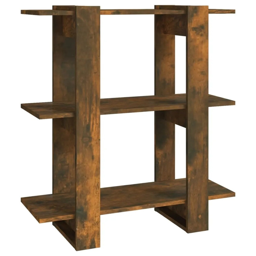 vidaXL Bücherregal und Raumteiler in Räuchereiche, B/T/H: 80 x 30 x 87 cm - Bild 2