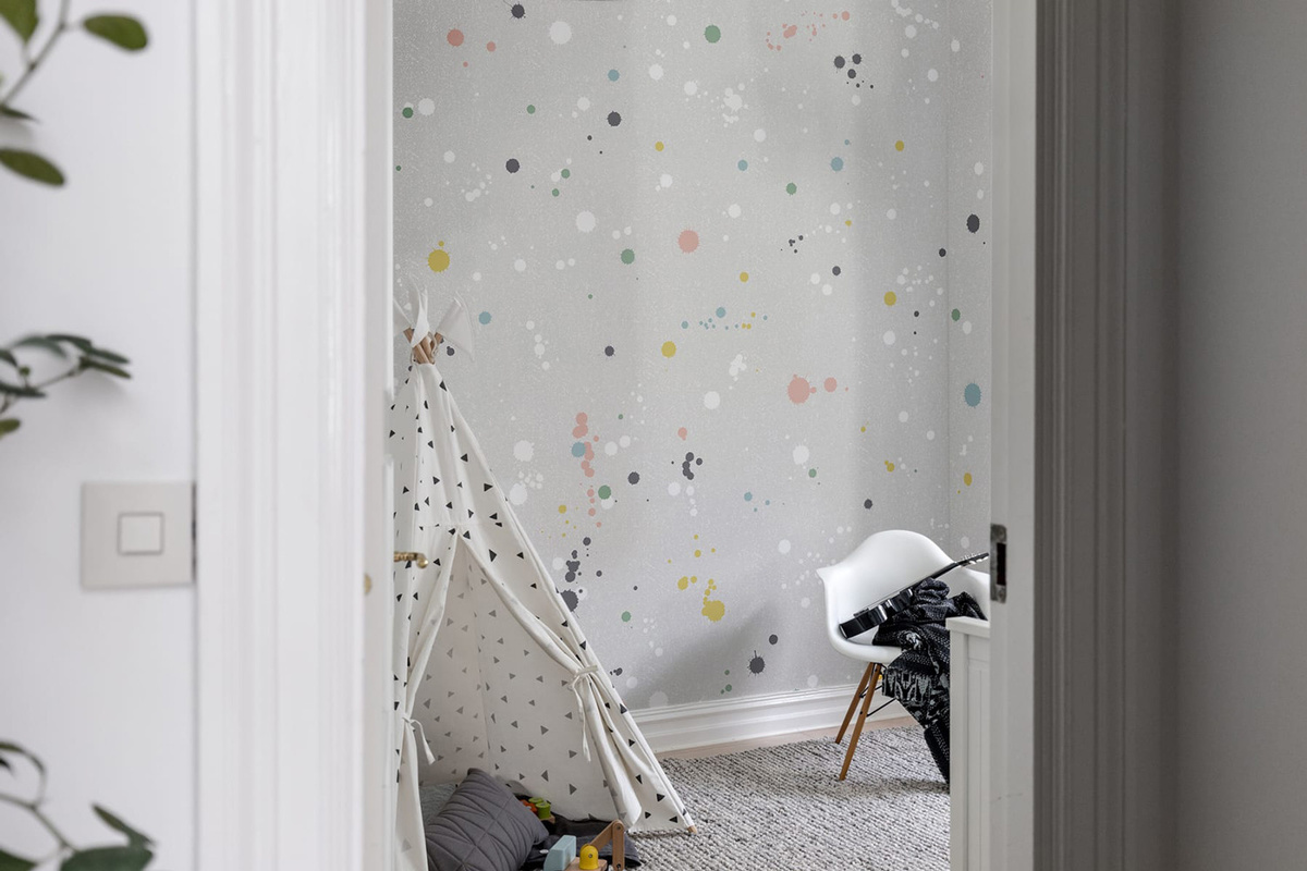 Rebel Walls Mural Ink Colossal Wandtattoo im Retro-Stil mit abstraktem Punktmuster in Gold und Multicolour aus Non-Woven - Bild 1