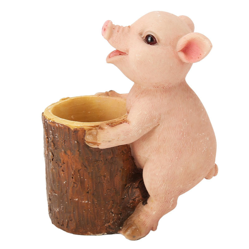 Igeteck Mini-Schwein Figur aus Kunstharz in Rosa handbemalt als Dekoration für Zuhause und Auto - Bild 4