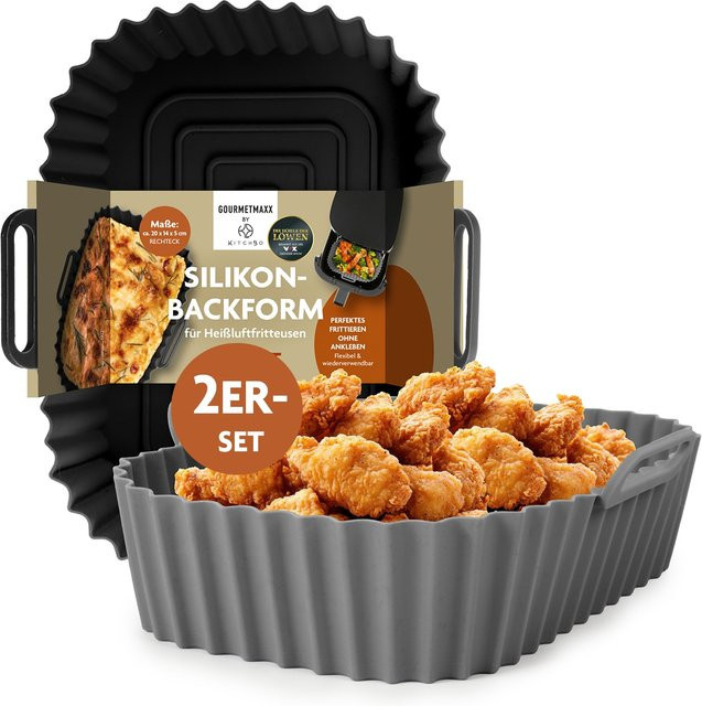 KitchBo Silikonform für Kuchen, rechteckig, schwarz/grau, B/T/H: 20 x 15 x 6,3 cm - Bild 1