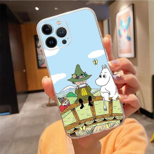 Handyhülle mit Mumin Motiv für Apple iPhone 11 12 13 14 Pro Max und weitere Modelle, Multicolour - Bild 1