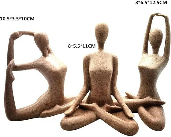 Abstrakte Yoga-Ornamente von Yiran Furniture aus Harz als moderne Deko-Figur für dein Wohnzimmer oder Yogastudio, B/T/H: 11,0 x 5,5 x 5,5 cm