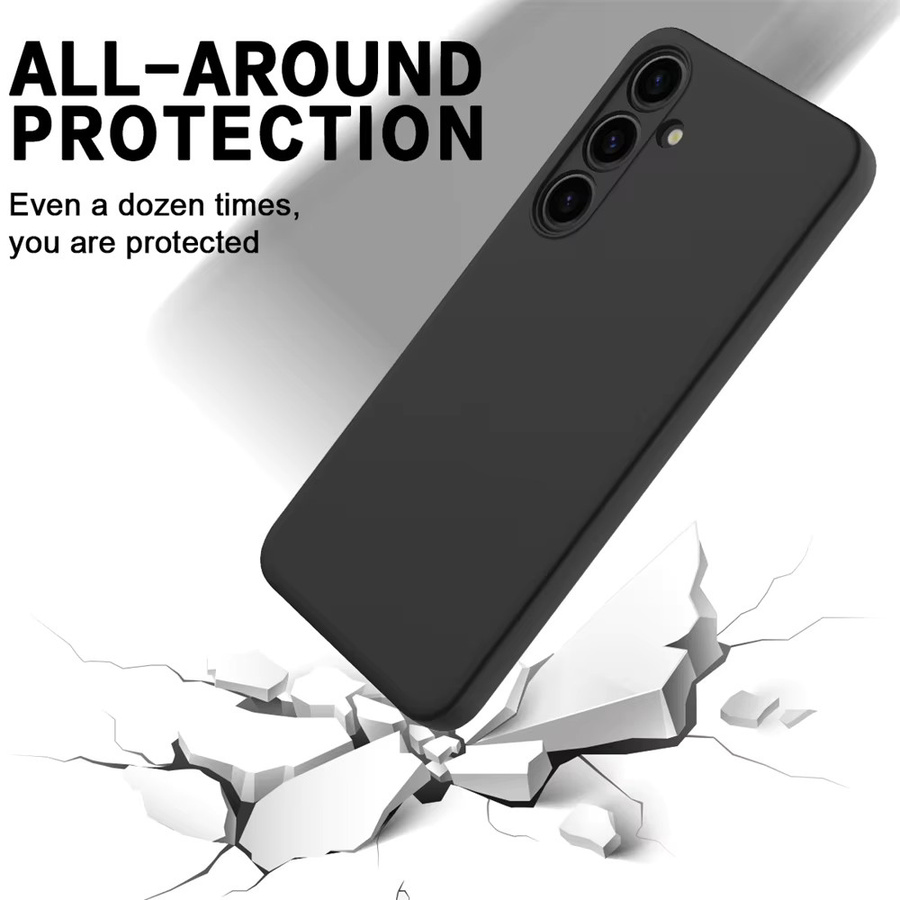 Silikon Schutzhülle mit weichem Flanell-Innenfutter für Samsung Galaxy A72 A71 A51 A42 A36 A35 A34 A33 A32 4G in Schwarz - Bild 3