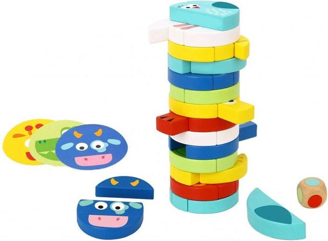 Tooky Toy Stapelturm Tiere, 61-teiliges Set, bunt - Bild 1
