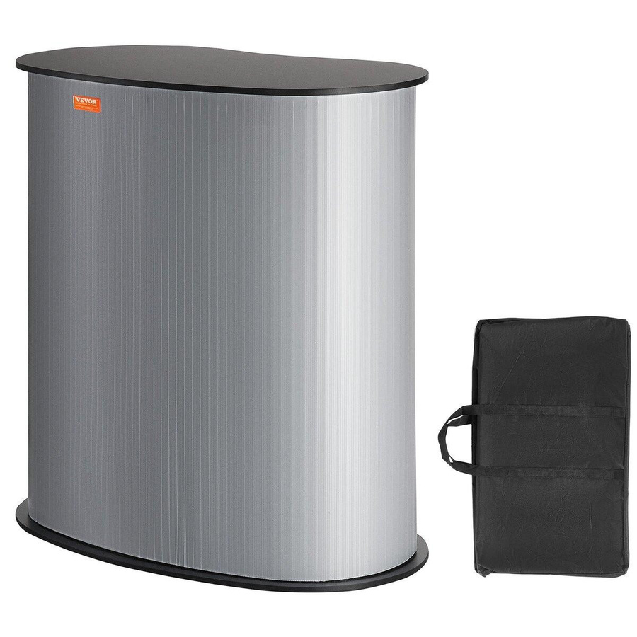 Buying Solutions MB Tragbarer Messestand-Podesttisch mit Wand in Schwarz und Silber, B/T/H: 89,99 x 49,00 x 94,00 cm - Bild 6