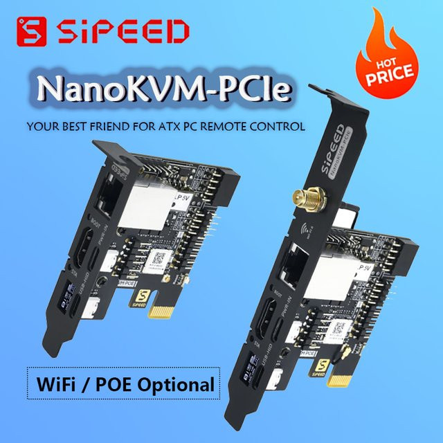 Sipeed NanoKVM-PCIe Mini-KVM-Switch mit HDMI für PiKVM-Betrieb und Serverwartung in Schwarz - Bild 1