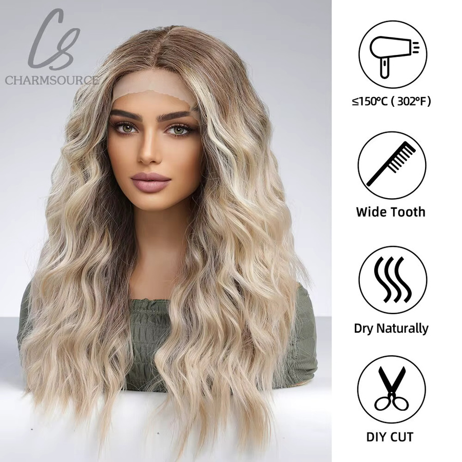 Charm source Perücke synthetisch, braun blonde Ombre, Damen - Bild 2