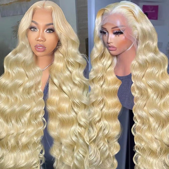 Sterly Echthaarperücke, Blonde Körperwelle, HD transparente Spitze, Damen - Bild 1