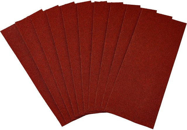 LUX-TOOLS Schleifstreifen für Exzenterschleifer, Korn K180, ungelocht, rot, Breite: 11,5 cm, Höhe: 28 cm - Bild 1