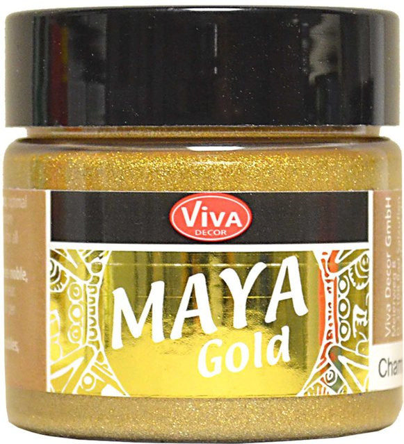Viva Decor Maya Gold Strukturpaste in Champagner mit satin glänzendem Finish, 45 ml - Bild 2