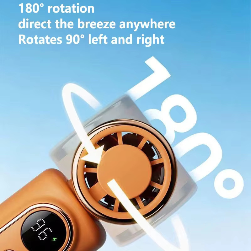 Lenovo Mini-Handventilator mit Kühlclip in Orange, wiederaufladbar - Bild 3