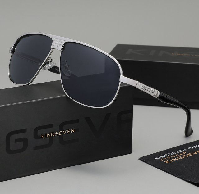 KINGSEVEN Sonnenbrille Aviator, Metall, Vollrand, polarisiert, Herren - Bild 1