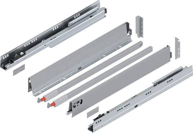 Blum C-Reling Tandembox antaro Vollauszug mit Blumotion Soft-Close, Grau, 1 Paar, Länge: 650 mm, Tragkraft: 65 kg - Bild 1