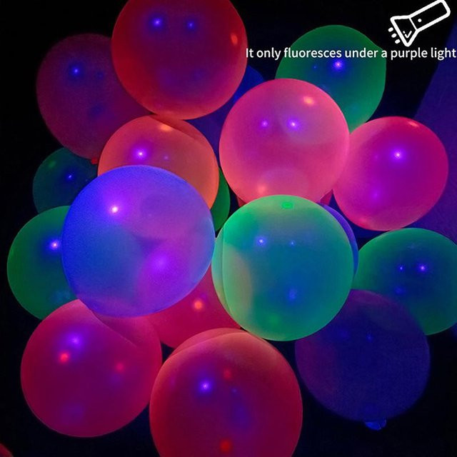 10 Stück Neon Leuchtballons von Juzi in Multicolour, 25,4 cm Durchmesser, wiederverwendbare fluoreszierende Ballons für Geburtstag, Party und Hochzeit - Bild 1