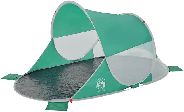 Furnicato Pop Up Strandzelt in Grün, B/T/H: 205 x 125 x 90 cm - Bild 1