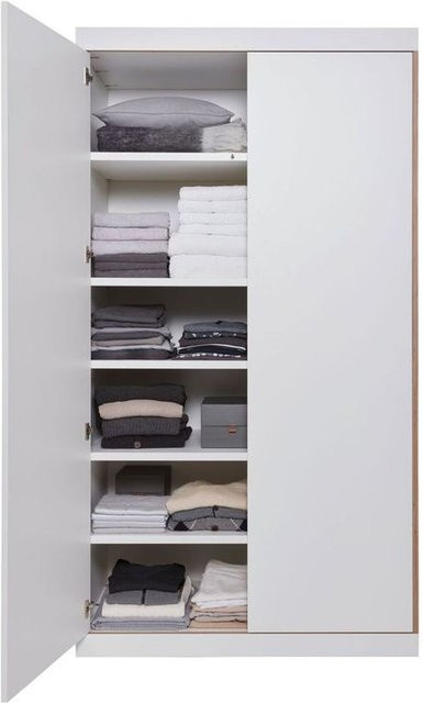 Müller Möbelwerkstätten Flai Kleiderschrank mit 2 Türen in Anthrazit und Weiß mit integrierten Schubladen und Push-to-Open Funktion - Bild 1