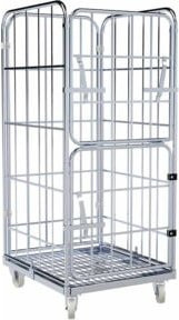 HMH rolltainer Transportwagen 1460 ME, 4-seitig klappbar, Farbe: Silber, B/T/H: 71 x 80 x 9 cm - Bild 1