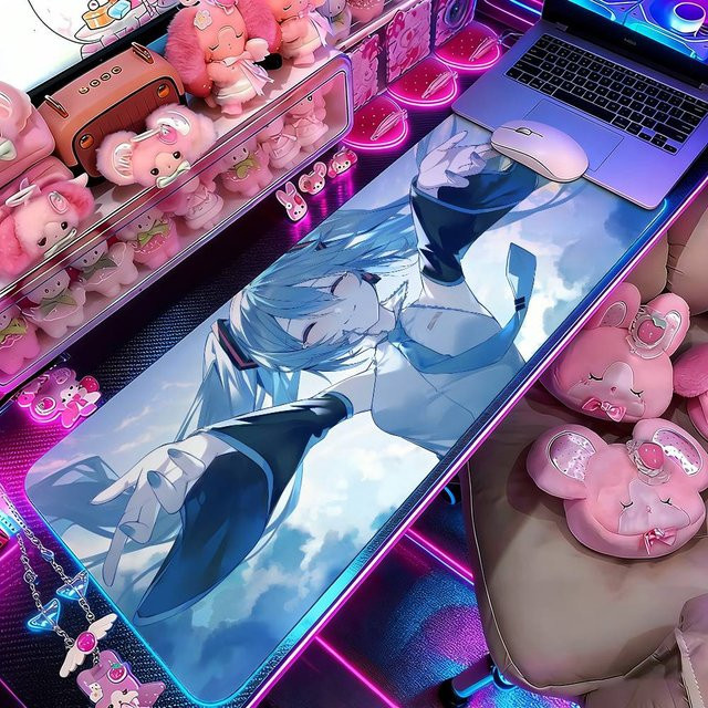 H-Hatsune M-Miku Mauspad Schreibtischunterlage mit Landschaftsdesign in Multicolour - Bild 1