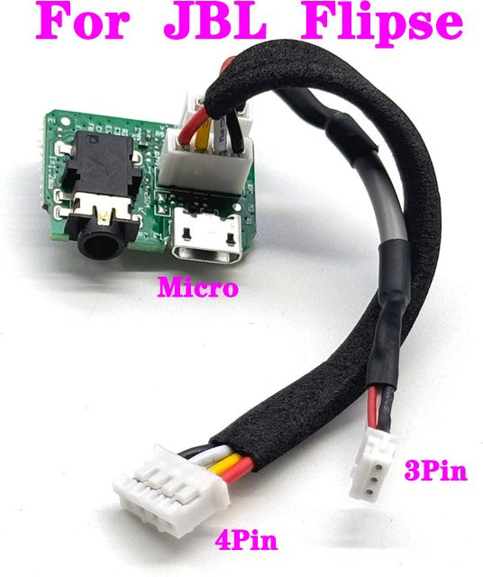 Micro-USB-Ladeanschluss und Stromversorgungsplatine mit Kabel für JBL Flipse Bluetooth-Lautsprecher, Multicolor - Bild 1