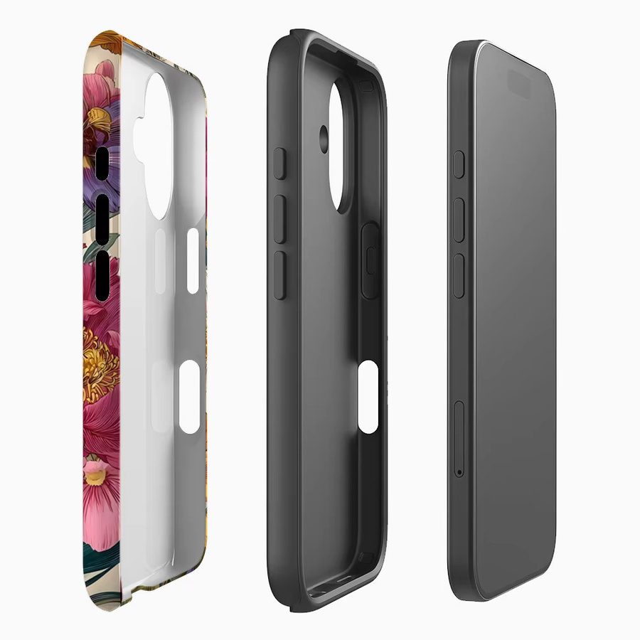 Potdemiel Handyhülle mit Blumenmuster für iPhone 17 16 15 14 13 Pro Max Plus, robuste ein- oder doppelschichtige Magnet-Hülle, Multicolor - Bild 2