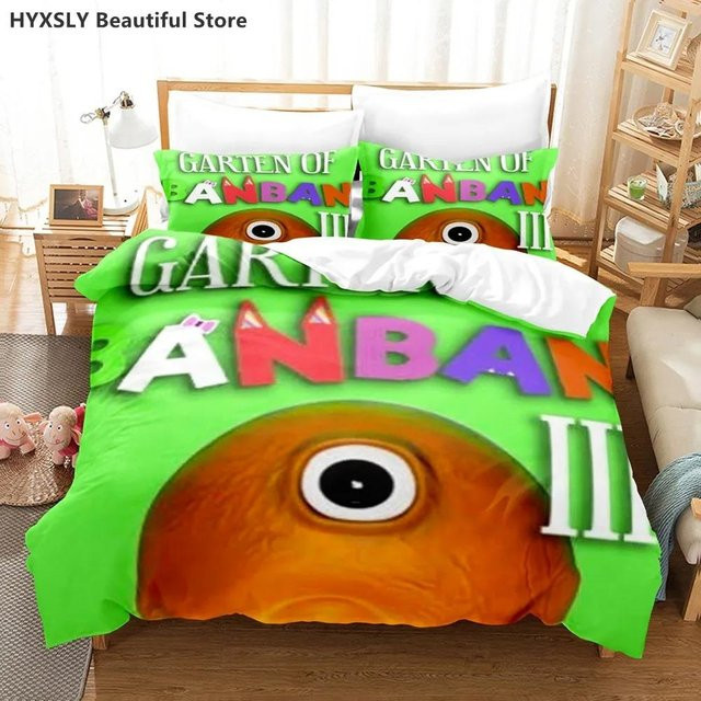 Garten of Banban 3D Muster Bettwäsche-Set mit Kissenbezügen für Kinder, Mehrfarbig, B/H: 173 x 218 cm - Bild 1