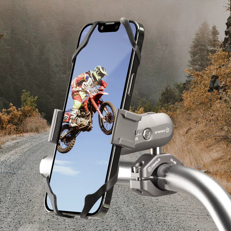 FANAUE Fahrrad-Telefonhalter mit 360 Grad Rotation und Federschloss für Smartphones von 4,7 bis 7 Zoll - Bild 4