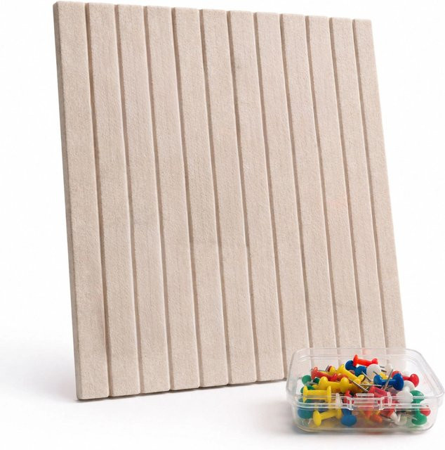 Relaxdays Filzpinnwand Set aus Akustikfilz in Beige/Braun, selbstklebend, B: 60 cm, H: 40 cm - Bild 1