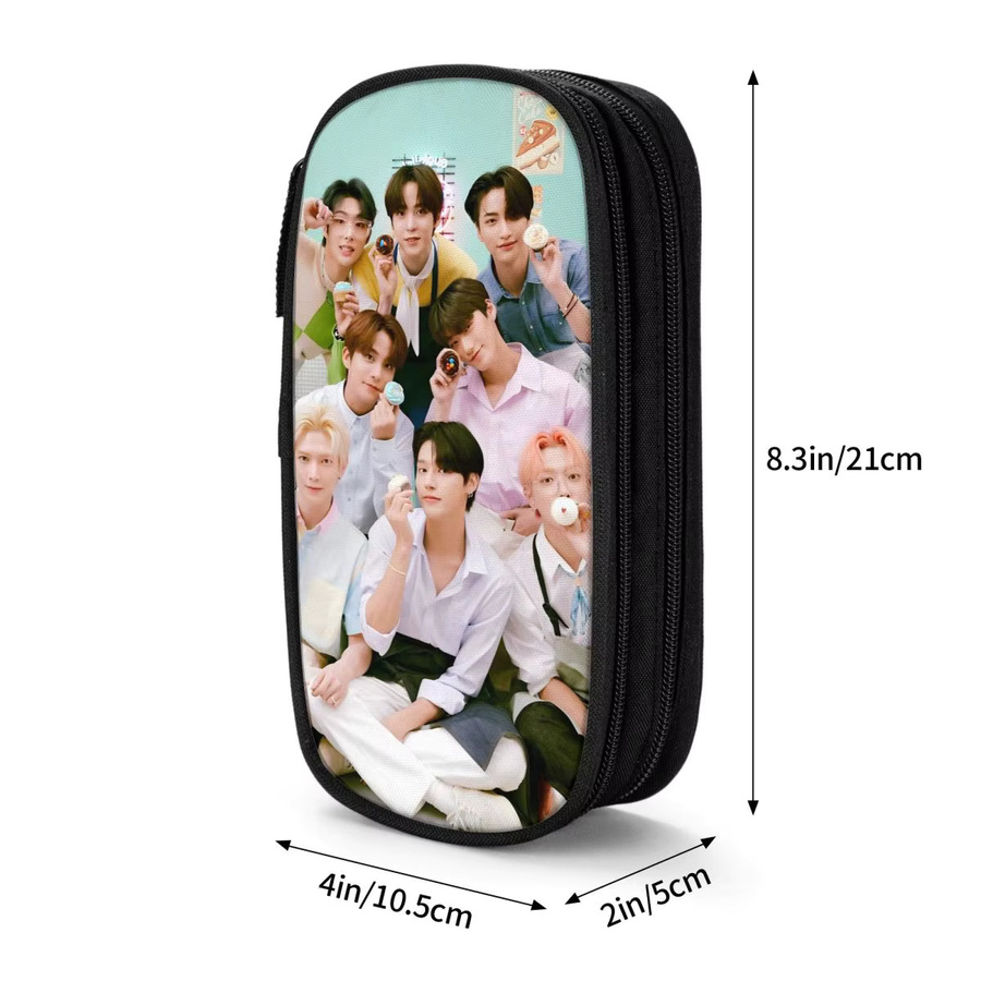 Federmappe ATEEZ Atiny Kpop Star Design in Schwarz für Schüler und Studenten - Bild 6