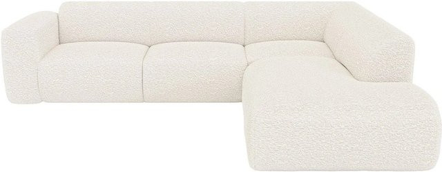 Maison Céphy Sofa Pogni in L-Form aus weißem Bouclé-Stoff ohne Schlafmöglichkeit, Breite: 269 cm - Bild 1