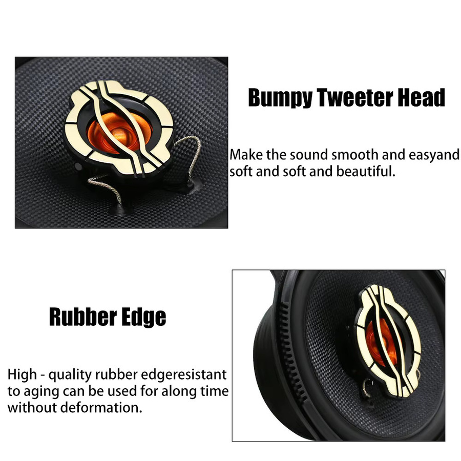KUERL Auto-Koaxiallautsprecher Full Range Stereo Musik Lautsprecher Set, Farbe: Schwarz - Bild 4